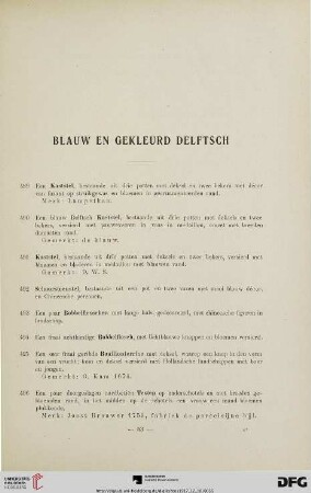Blauw en Gekleurd Delftsch (Nr. 489-551)