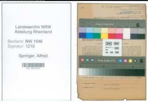 Entnazifizierung Alfred Springer , geb. 27.03.1892 (Richter)