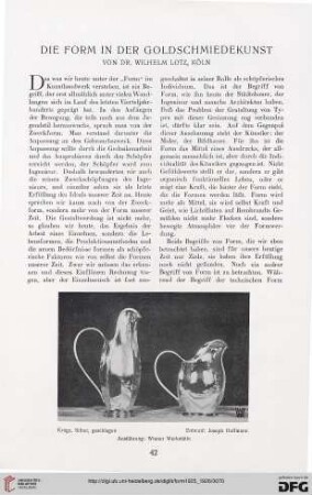 1: Die Form in der Goldschmiedekunst