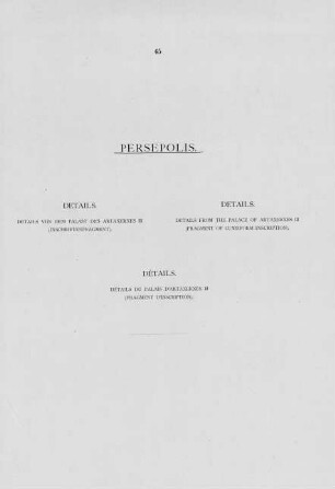 65. Details von den Palästen des Artaxerxes III (Inschriftenfragment) und Darius