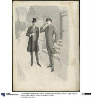 Zwei Herren in eleganter Straßenkleidung