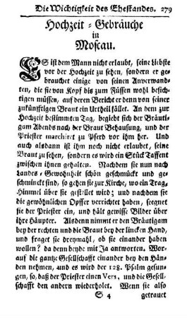 Hochzeit-Gebräuche in Moscau.