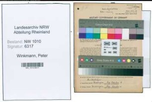 Entnazifizierung Peter Winkmann , geb. 10.10.1896 (Gastwirt)