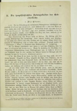 B. Die hauptsächlichsten Bodengestalten der Erdoberfläche