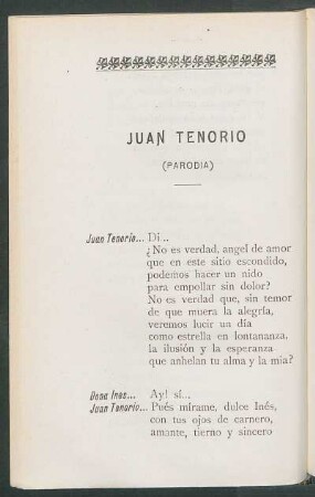 Juan Tenorio : (Parodia)