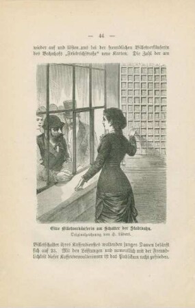Eine Billetverkäuferin am Schalter der Stadtbahn