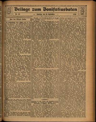 Zweite Ausgabe vom Sonntag, den 23. September 1928.