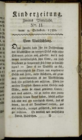 Nro. II. vom 9. October 1780