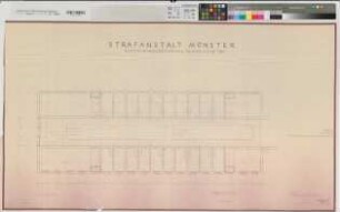 Münster (Münster) Strafanstalt Grundriß 5. Geschoß 1953 1 : 50 68 x 122 Pause Staatshochbauamt Münster Regierung Münster Nr. 34029