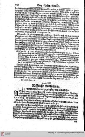 Cap. XII. Rechtliche Ausführung.