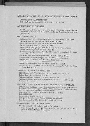 Akademische und Staatliche Behörden