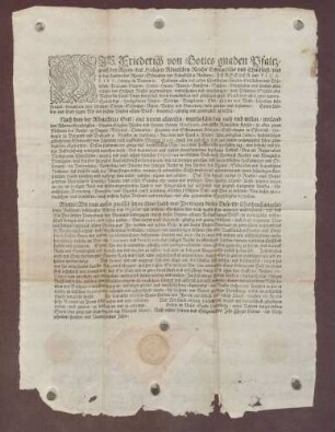 Kurfürst Friedrich V. von der Pfalz proklamiert die Übernahme des Reichsvikariats.