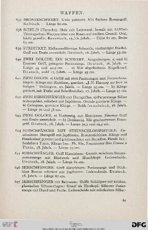 Waffen (Nr. 637-657)