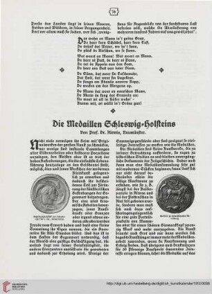 Die Medaillen Schleswig-Holsteins