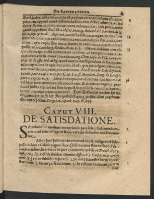 Caput VIII. De Satisdatione.
