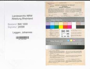 Entnazifizierung Johannes Leggen, geb. 20.03.1915 (Bankangest.)