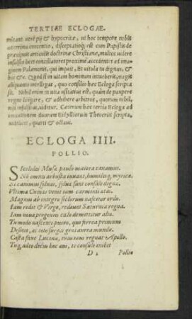 Ecloga IIII. Pollio.