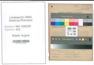 Entnazifizierung August Maass , geb. 02.06.1897 (Studienrat)