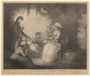 "The first Interview of Werter and Charlotte". Werther holt Lotte zum Ball ab