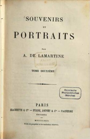 Souvenirs et portraits, 2