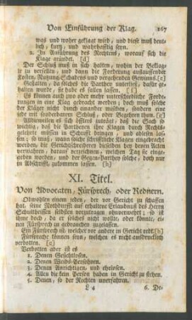 XI. Titel - XX. Titel