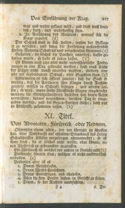 XI. Titel - XX. Titel