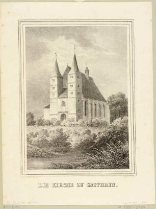 Die Nikolaikirche in Geithain in Sachsen, aus der Zeitschrift Sachsen Sonst und Jetzt 1848