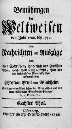 Sechster Theil.