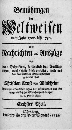 Sechster Theil.