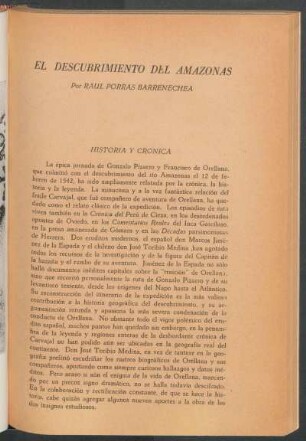 El descubrimiento del Amazonas