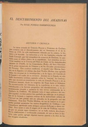 El descubrimiento del Amazonas