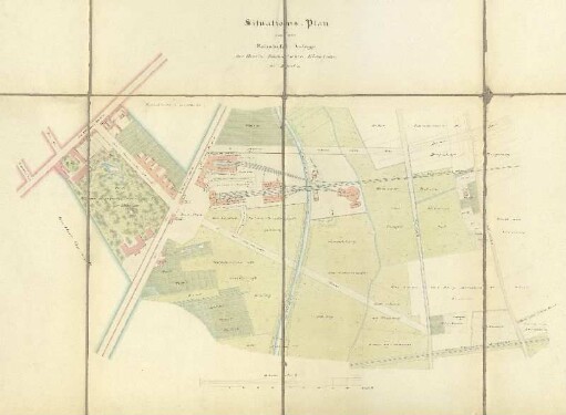 Situations-Plan von der Bahnhofs-Anlage der Berlin Sächsischen Eisenbahn bei Berlin