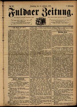 Ausgabe vom Samstag, den 15. Februar 1890.