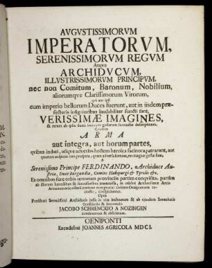 Augustissimorum Imperatorum, ...
