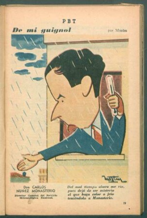 Don Carlos Nuñez Monasterio, director general del Servicio Meteorológico Nacional - [Caricatura]