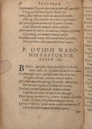 P. Ovidii Nasonis Fastorvm Caesarem Germanicum. Liber III.