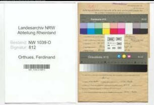 Entnazifizierung Ferdinand Orthues , geb. 01.12.1901 (Fleischbeschauer)