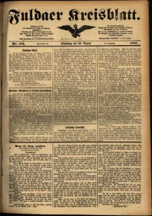 Ausgabe vom Mittwoch, den 26. August 1908.