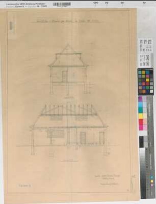 Soest (Soest) Wiesenkirche Schnitte der Bauhütte 1928 1 : 50 64 x 48 Zeichnung HG Staatshochbauamt Soest
