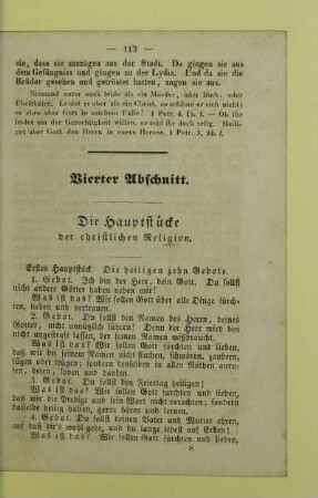 Vierter Abschnitt. Die Hauptstücke der christlichen Religion