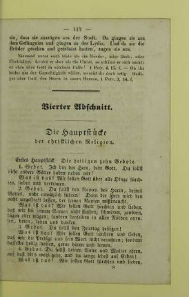 Vierter Abschnitt. Die Hauptstücke der christlichen Religion