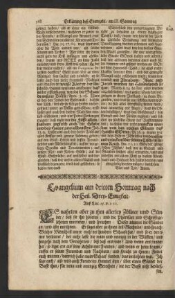 Evangelium/ am dritten Sonntag nach der H. Drey-Einigkeit. ...