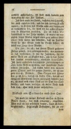 Rückreise von Saldanha nach dem Cap