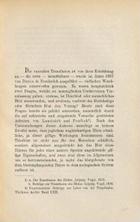 Ueber intraperitoneale Bluttransfusion bei Thieren : Von Gustav Maass. (Inaugural-Dissertation.