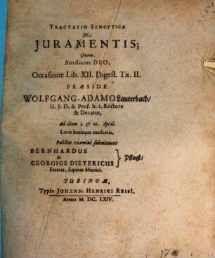 Tractatio synopt. de iuramentis