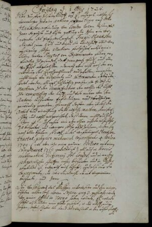 Freytag d. 1 9bris 1726.