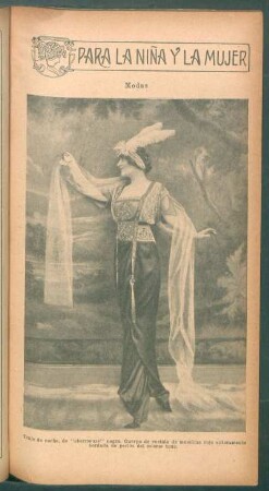 Modas - Traje de noche, de "charmeuse" negra [...] - [Fotografía]
