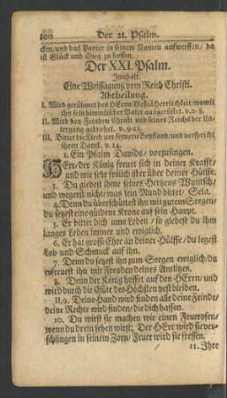 Der XXI. Psalm - Der XXX. Psalm