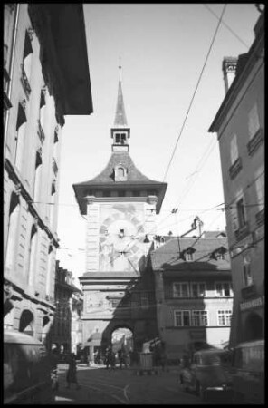 Bern: Zytgloggeturm von der Marktgasse