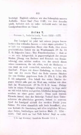 Actus V. Scena 1., lateinisch, Vers 1152 - 1177. Landgravius.